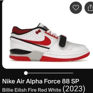 Nike Air Alpha Force 88 SP Billie Ellish Fire Red White Mens 12.5 NWT OG ALL